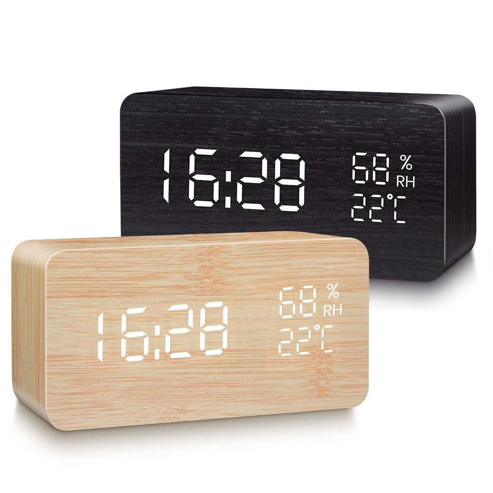 Wooden LED Digital Alarm Clock