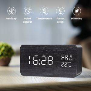 Wooden LED Digital Alarm Clock 2