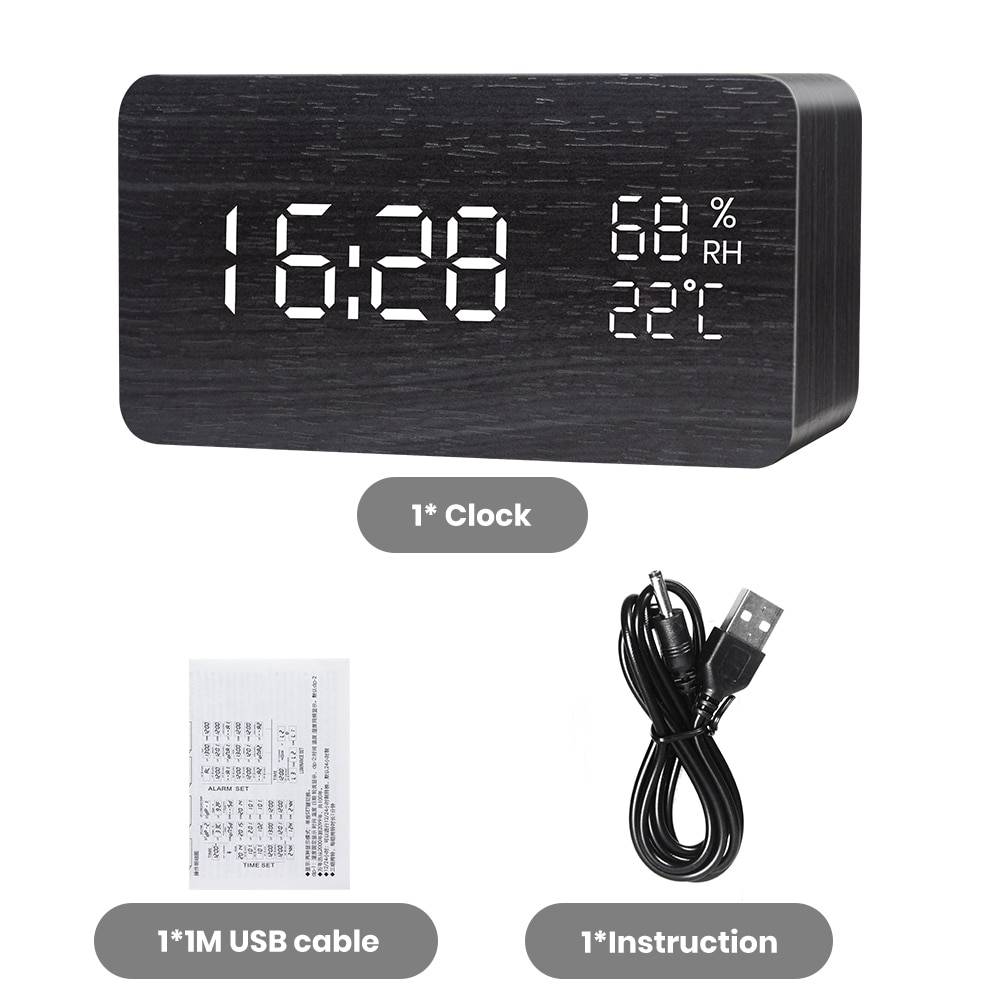 Wooden LED Digital Alarm Clock