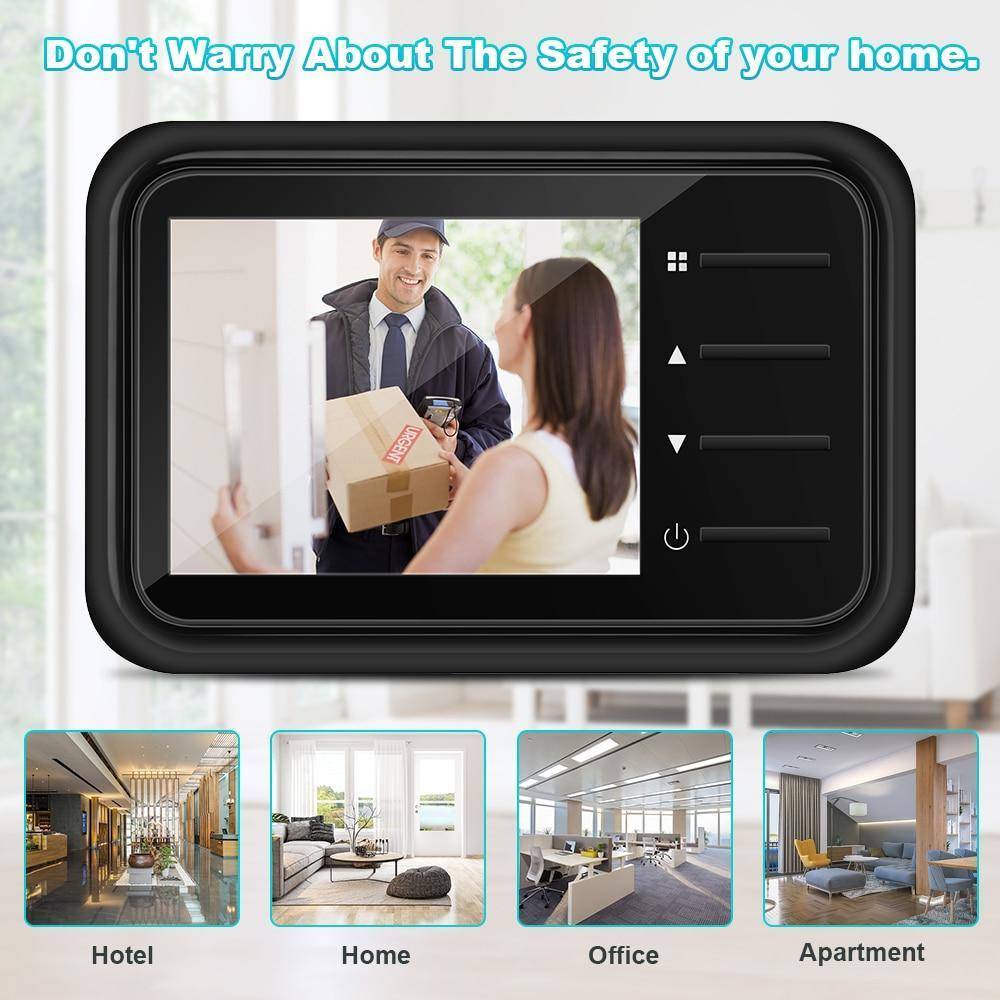 Elecpow New Smart Home Peephole Doorbell 2.4Inch LCD 120° HD Infrared Night Vision Door Camera Photo Auto Storage 3 Ringtones
