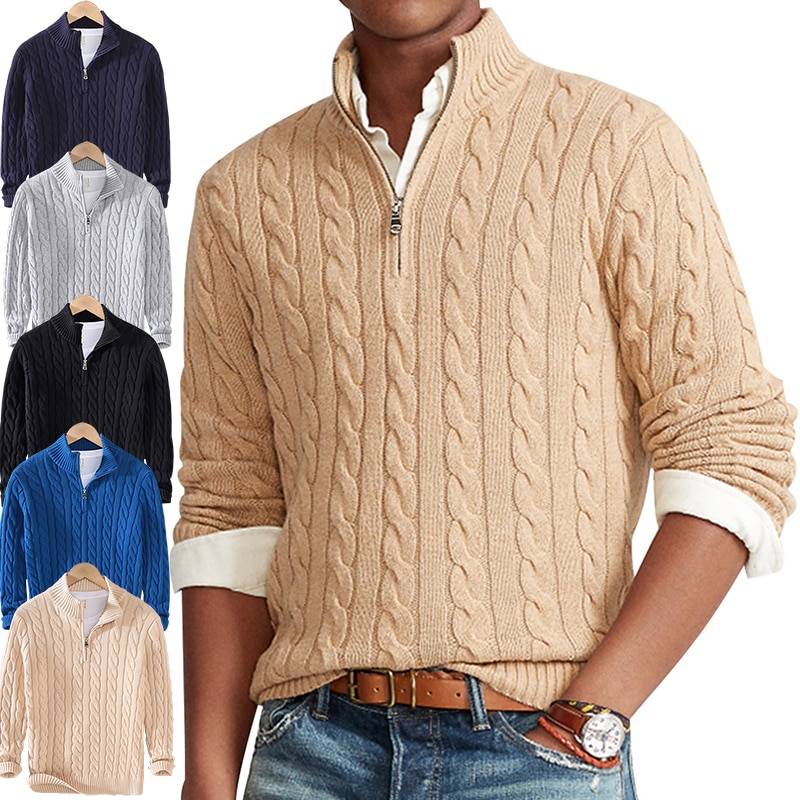 Brand High Quality 100% Cotton Sweaters Men's