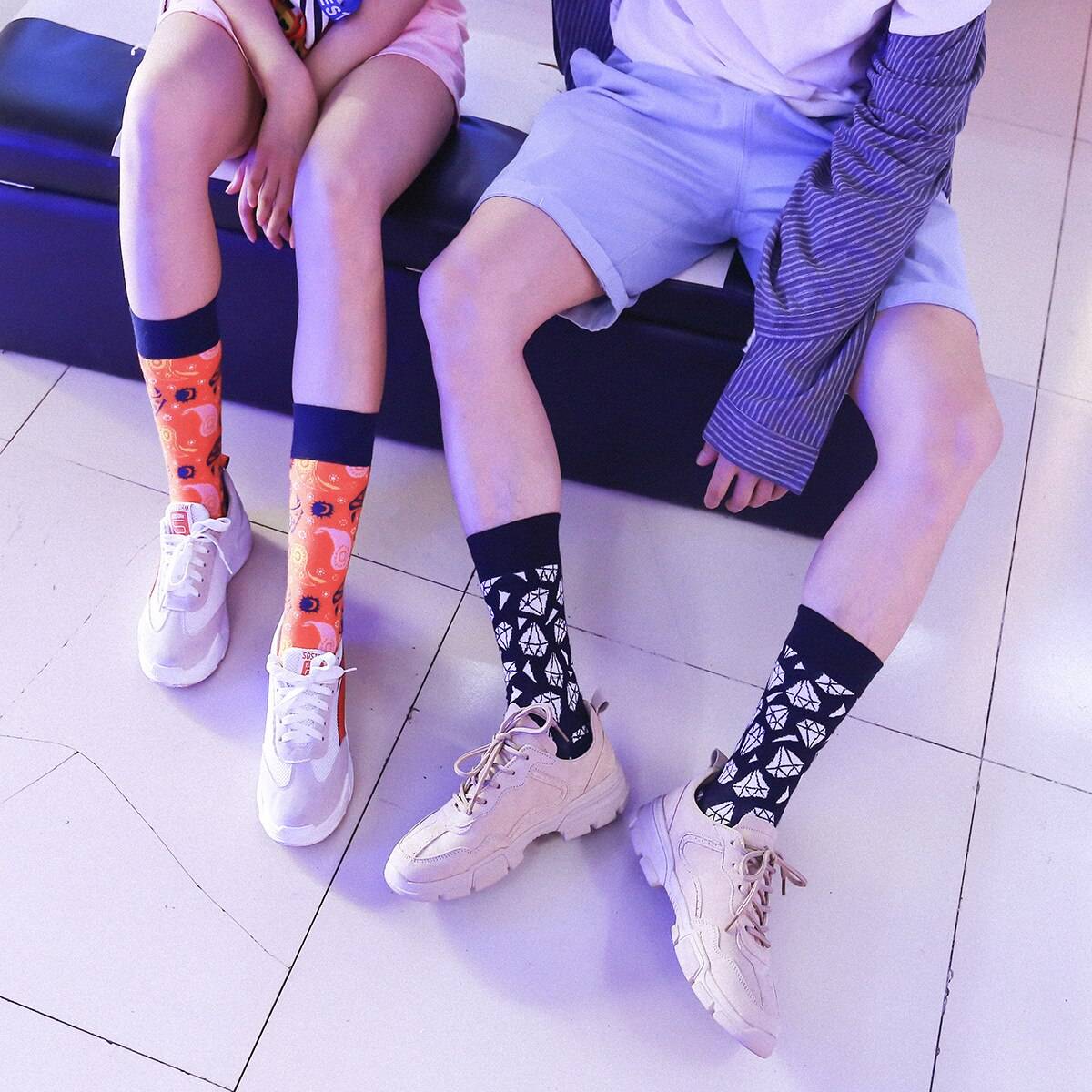 Multicolor Diamond Series Couple Socks