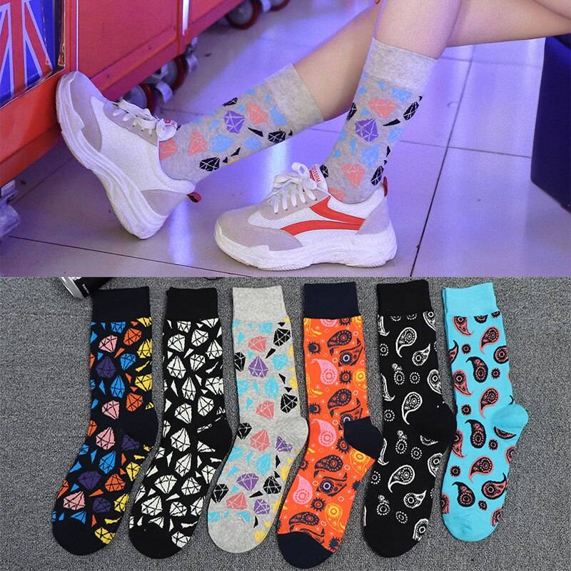 Multicolor Diamond Series Couple Socks