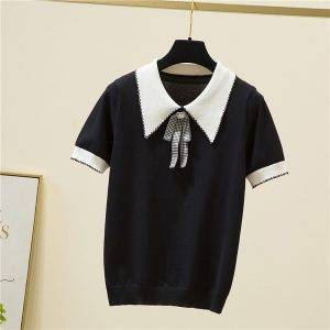 Korean Sweet Style Bow Knit T-Shirt 2