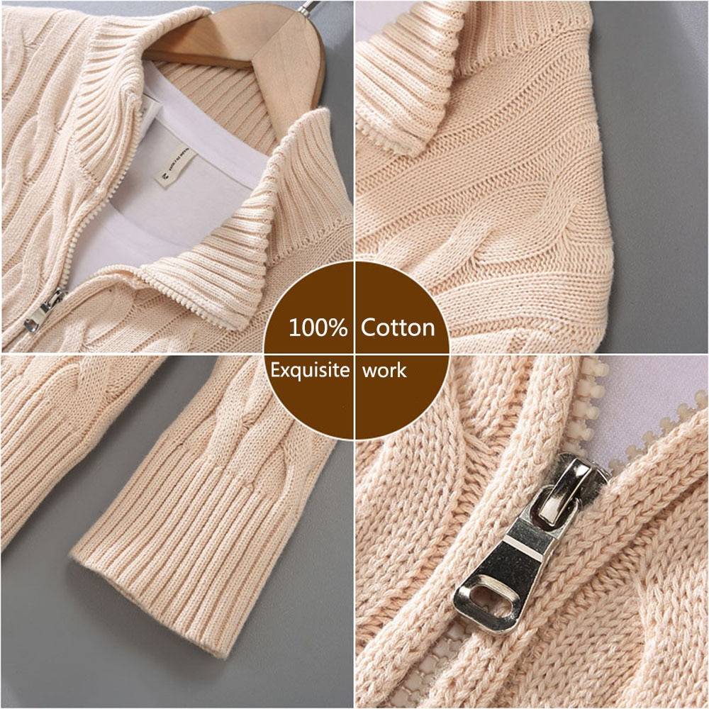 Cotton Knitted Turtleneck Sweater