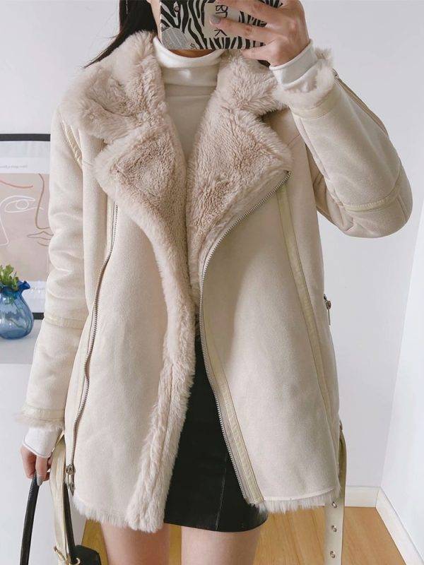 LY VAREY LIN Winter Women New Overcoat Faux Leather Fur
