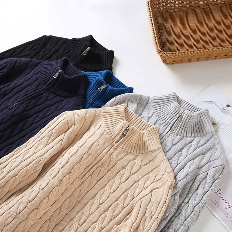 Brand High Quality 100% Cotton Sweaters Men's