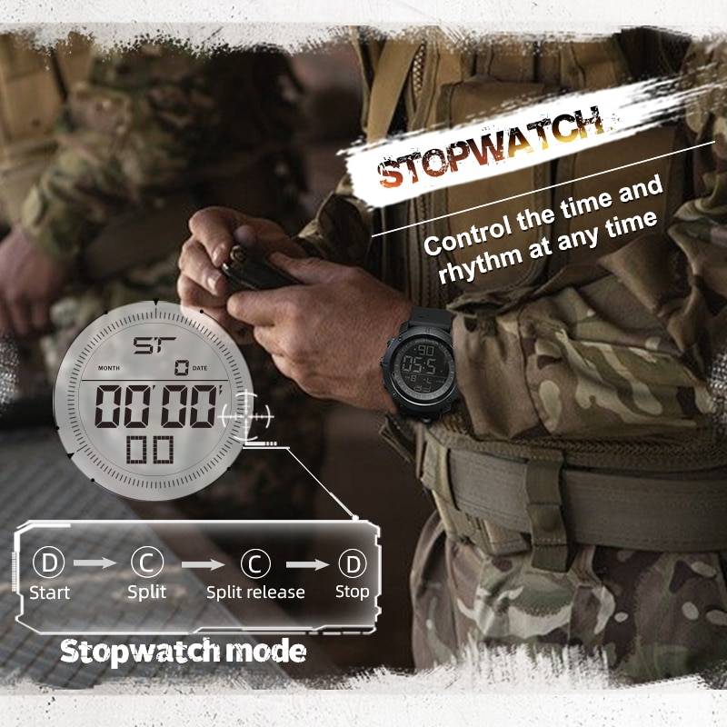 NORTH EDGE Mens Digital Watches Army