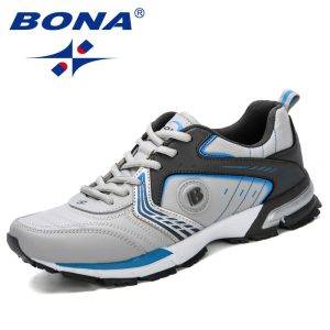 BONA Running Shoes Men Fashion Outdoor Light Breathable Sneakers Man Lace-Up Sports Walking Jogging Shoes Man Comfortable 2