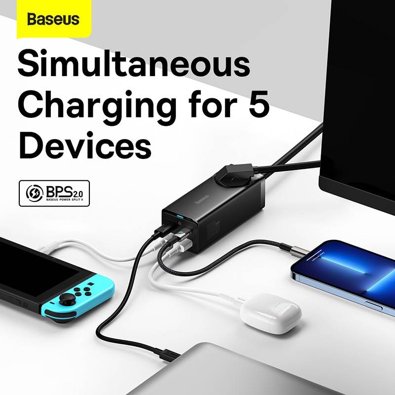 Baseus 100W 65W GaN USB Charger Desktop Power Strip