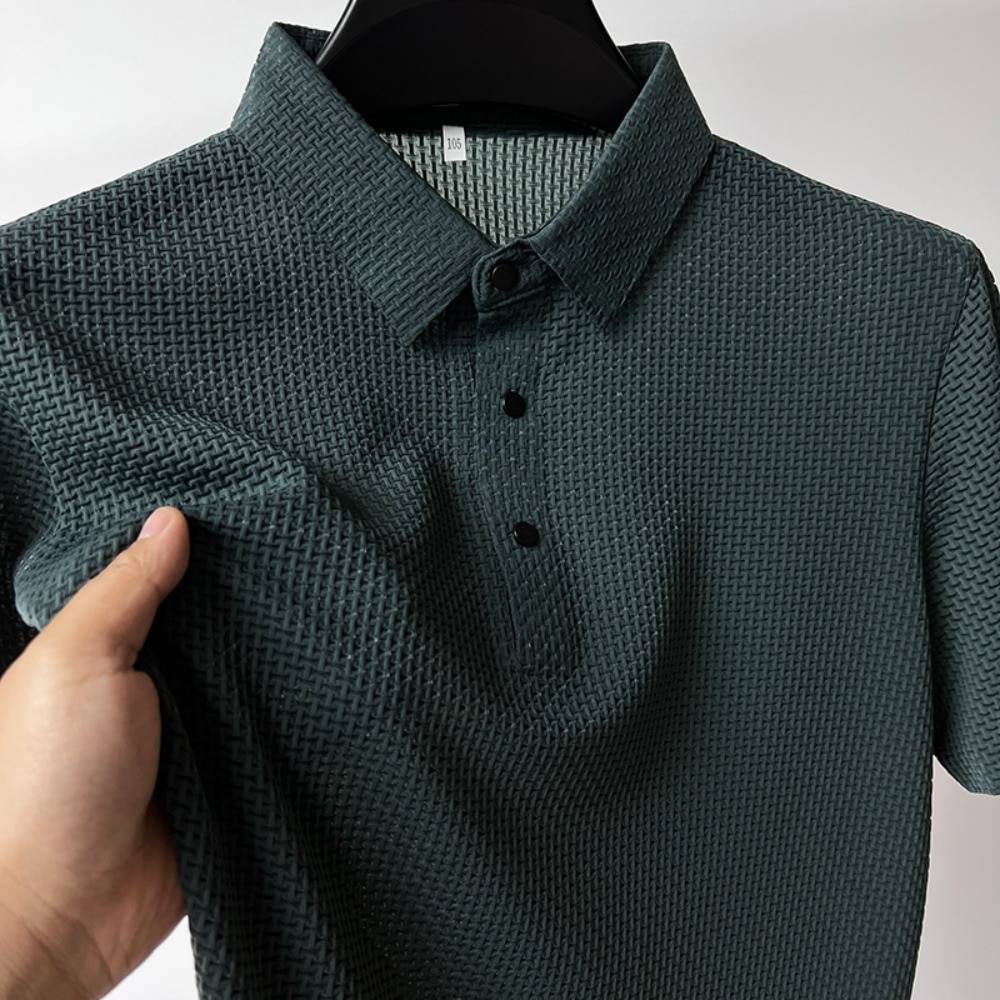 Summer New Men's Lop-up Hollow Short-sleeved Polo