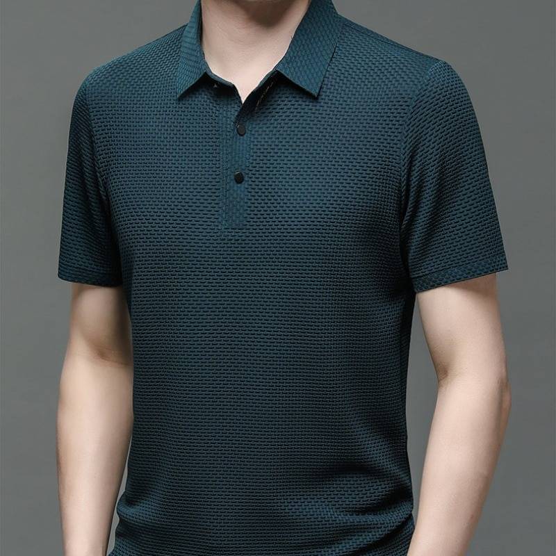 Summer New Men's Lop-up Hollow Short-sleeved Polo