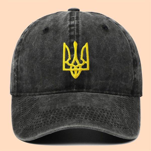 Ukraine Symbol Embroidery Cotton Washed Fashion Sports Baseball Cap