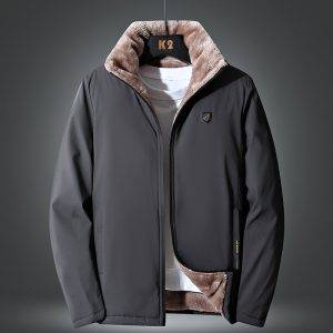 Men Winter Windproof Warm Thick Fleece Jacket 2