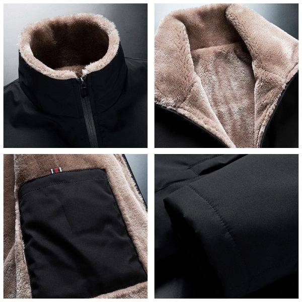 Men Winter Windproof Warm Thick Fleece Jacket
