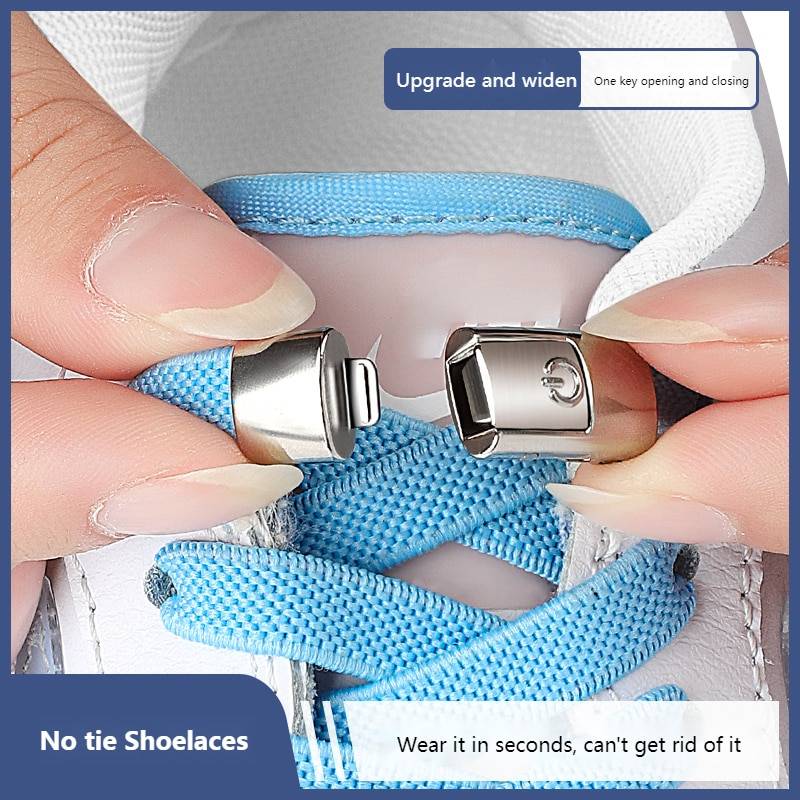 8MM Tie Shoe Laces Press Lock Shoelaces Without
