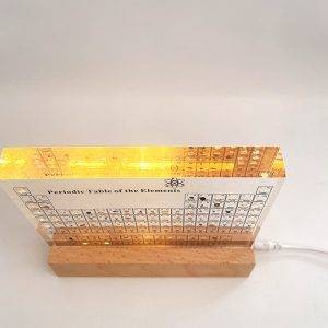 Acrylic Periodic Table with Wooden Light Base 2