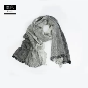 Japanese Cotton Scarves Unisex Cashmere big size striped tassel scarves 2